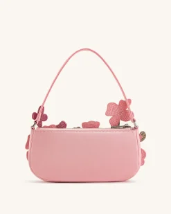 Leona Bead Embellished Shoulder Bag - Pink