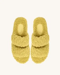 Lexi Faux Fur Platform Sandal - Yellow