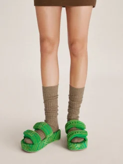 Lexi Terry Slide Sandal - Green