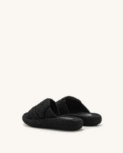 Lilah Woven Platform Sandal - Black