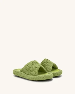 Lilah Woven Platform Sandal - Lime Green