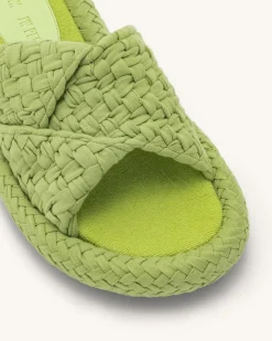 Lilah Woven Platform Sandal - Lime Green