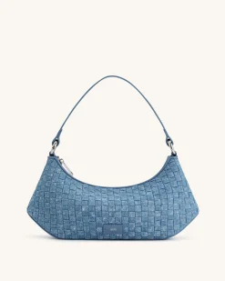 Lily Shoulder Bag - Blue Denim Weave