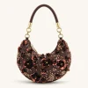 Livia Beaded Floral Hobo Bag - Brown