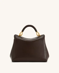 Lucia Classic Top Handbag - Dark Brown