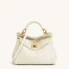 Lucia Classic Top Handle Woven Bag - White