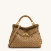 Lucia Classic Top Handle Woven Bag - Brown