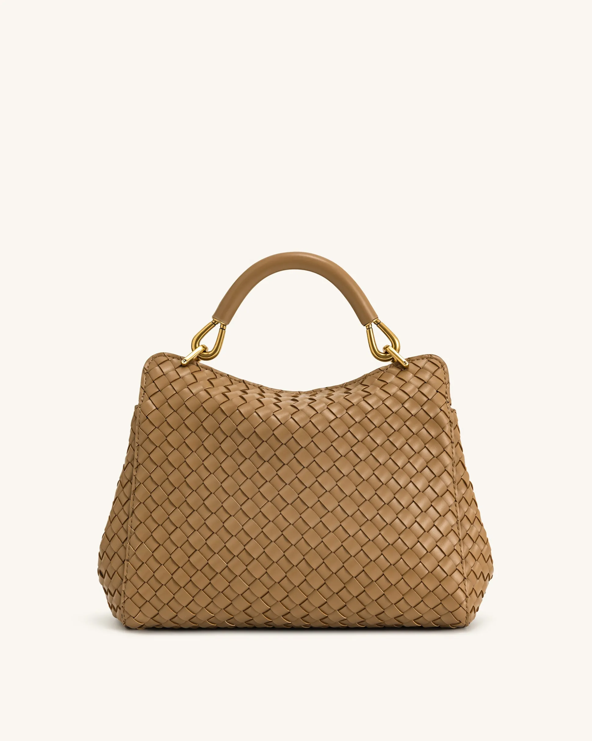 Lucia Classic Top Handle Woven Bag - Brown