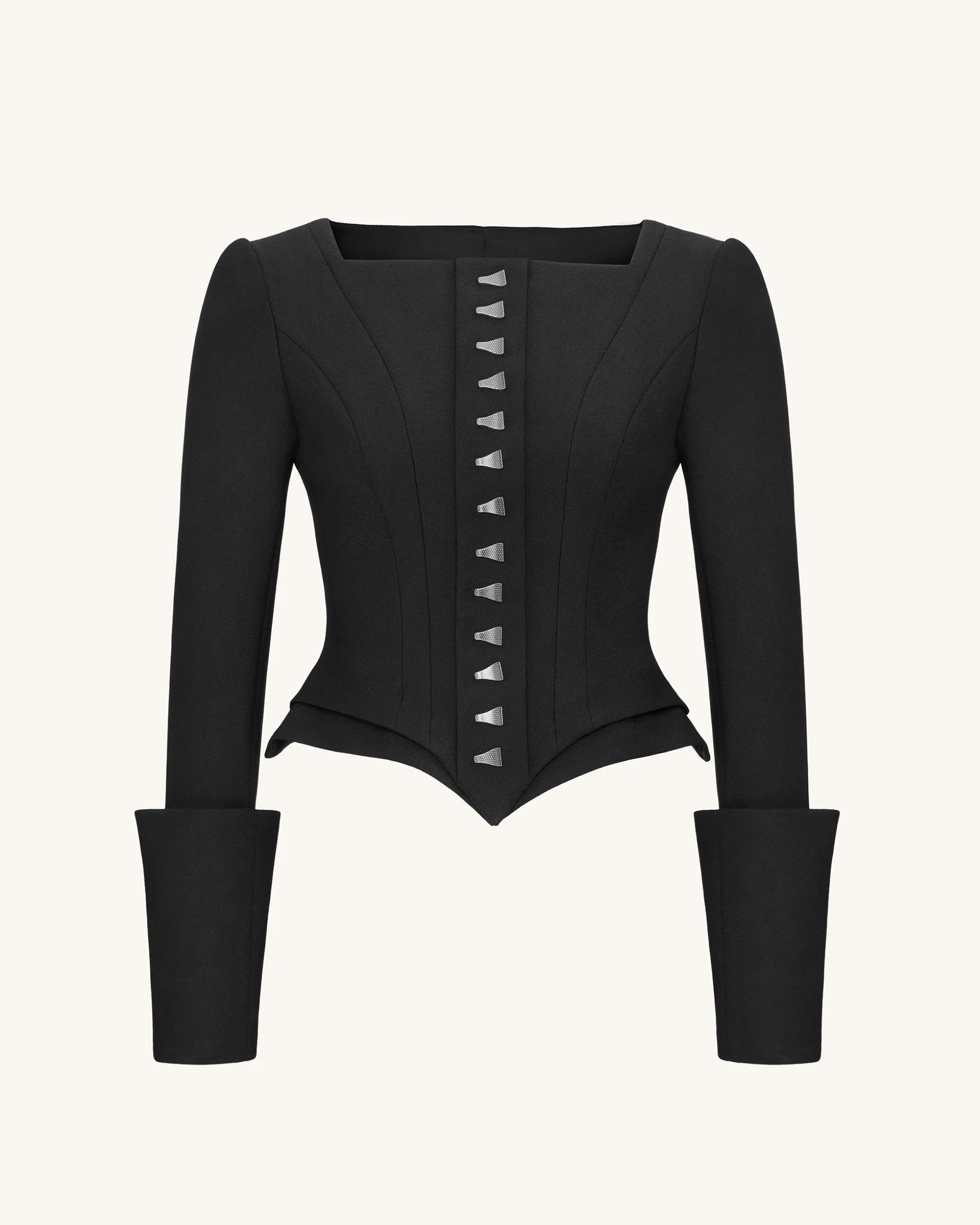 Lydia Corset-Inspired Blazer - Black