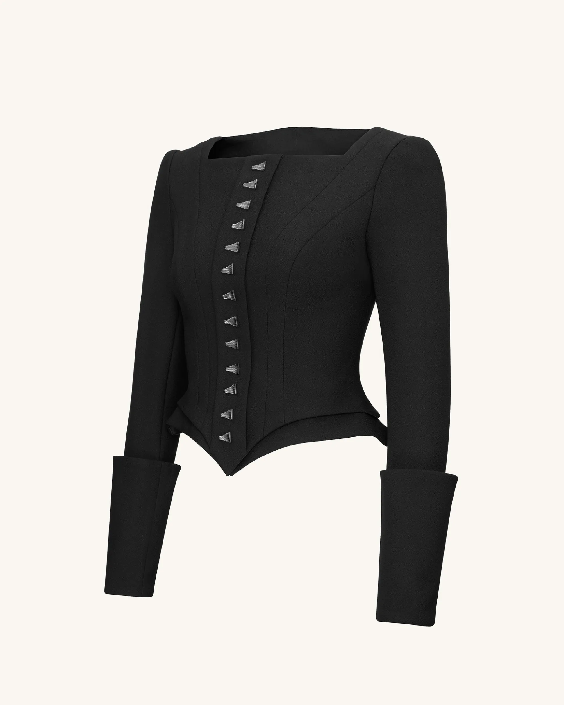 Lydia Corset-Inspired Blazer - Black