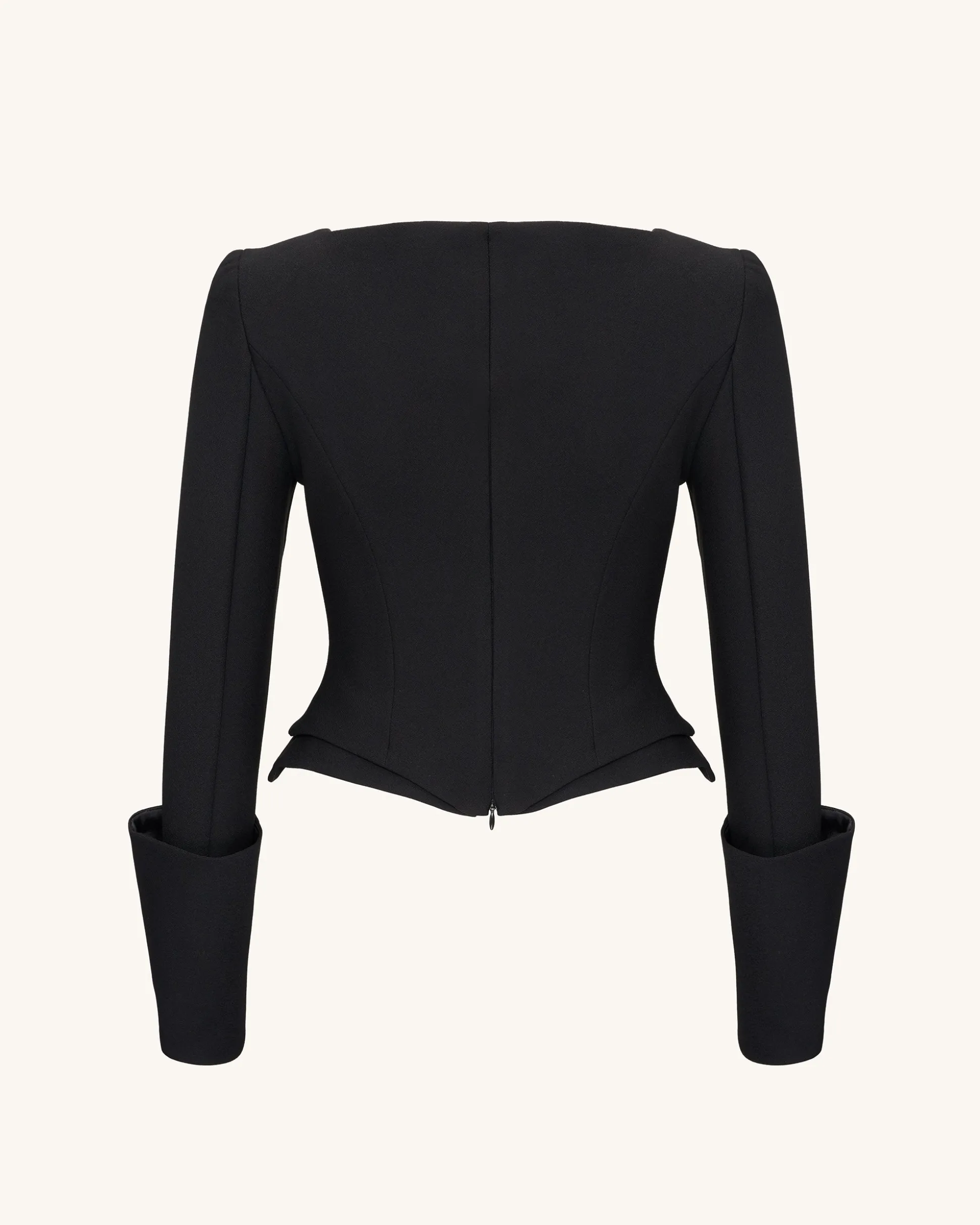 Lydia Corset-Inspired Blazer - Black