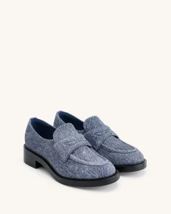 Micah Denim Embossed Chunky Loafer - Blue