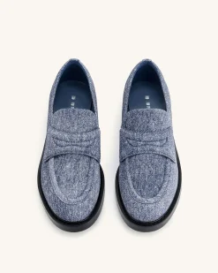 Micah Denim Embossed Chunky Loafer - Blue