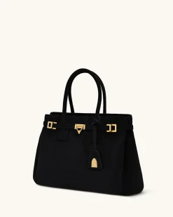 Miley Belt Embellished Tote Bag - Black