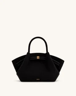 Mini Tote Bag Black Faux Suede Women bag - JW PEI Hana