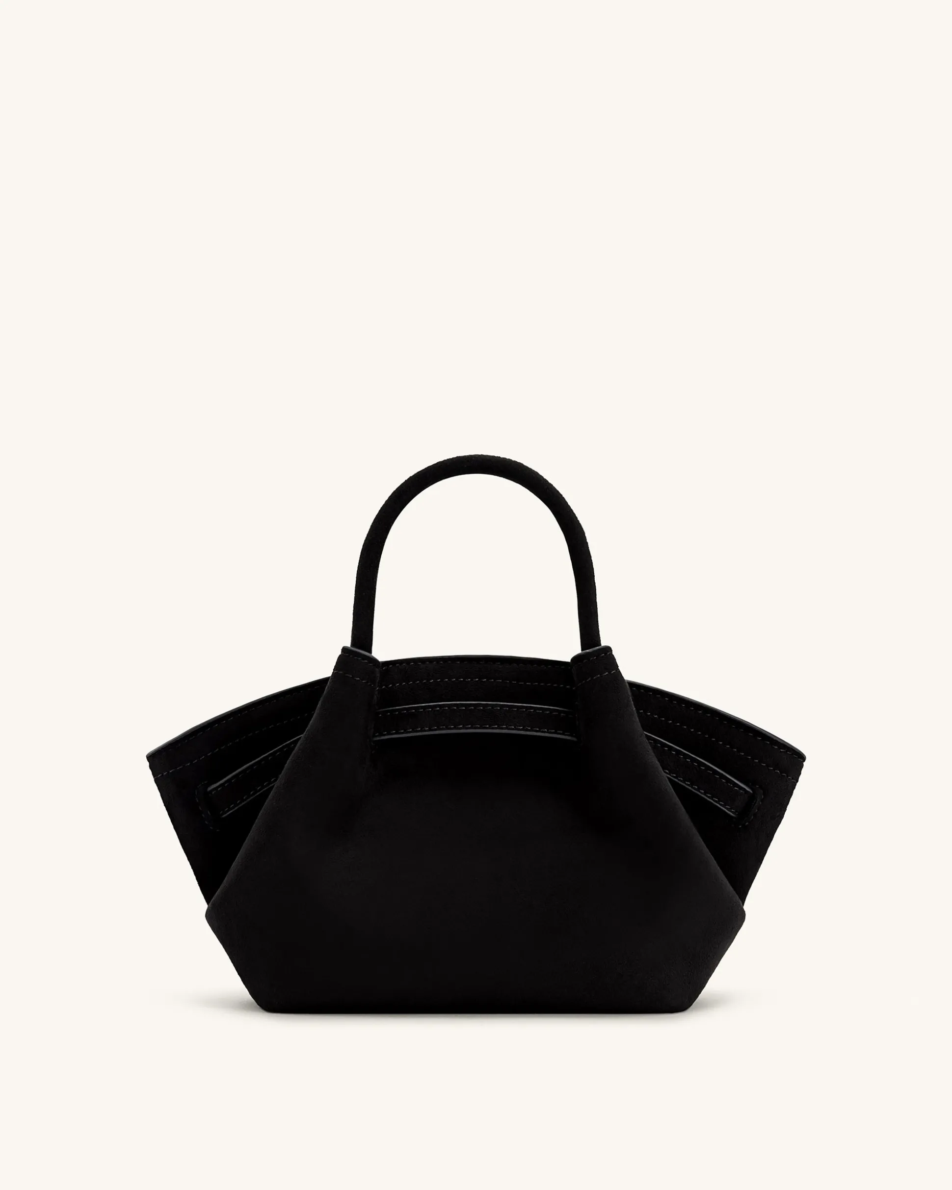 Mini Tote Bag Black Faux Suede Women bag - JW PEI Hana
