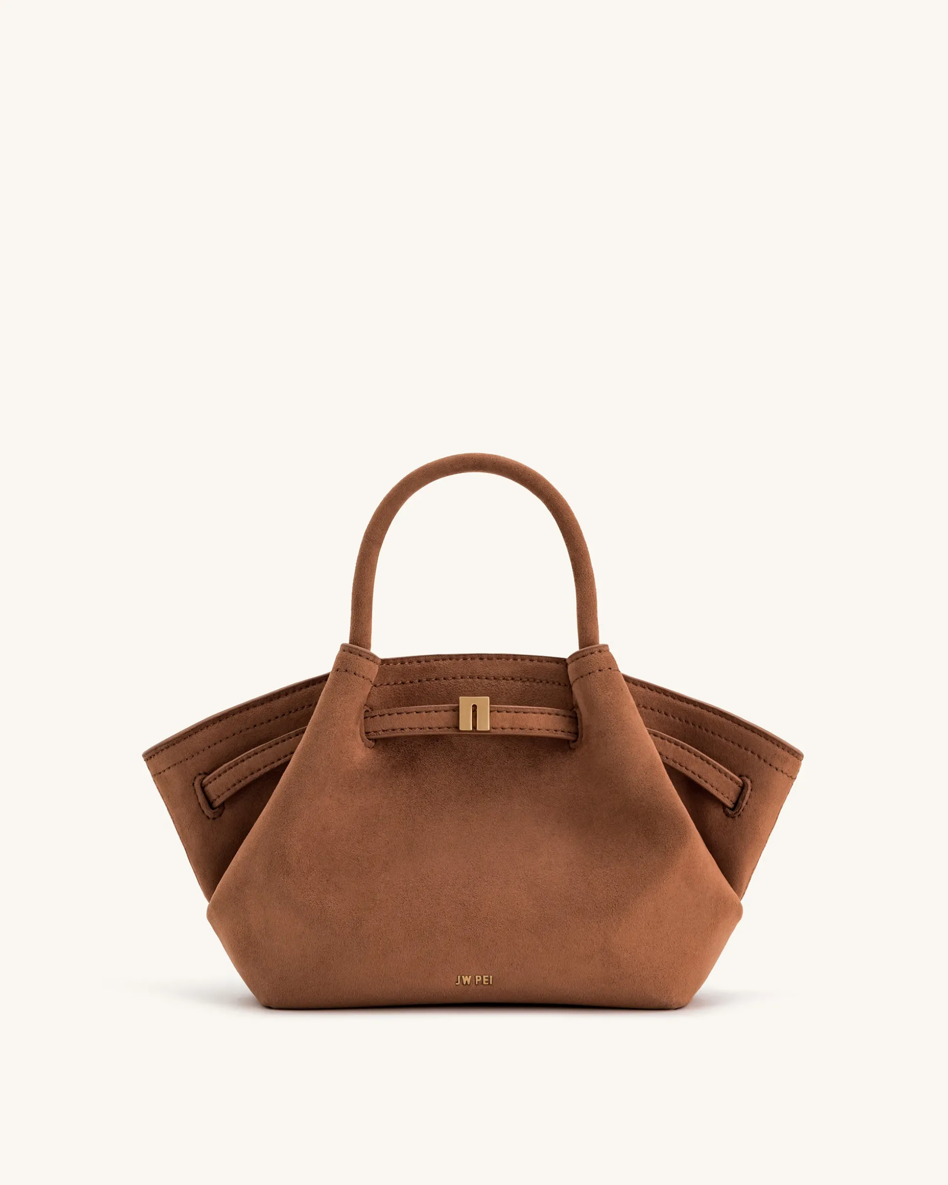 Mini Tote Bag Brown Faux Suede Women bag - JW PEI Hana