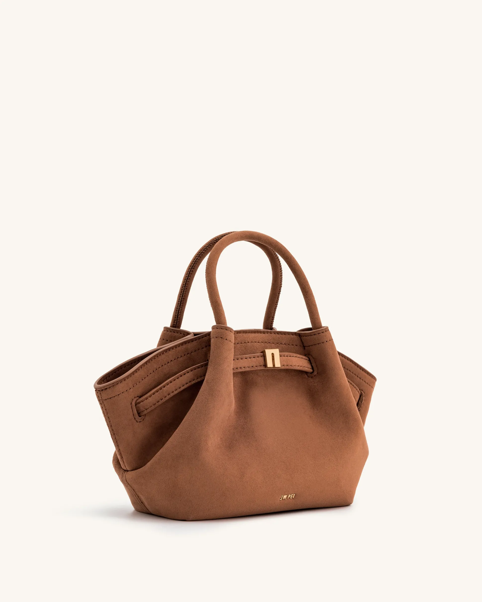 Mini Tote Bag Brown Faux Suede Women bag - JW PEI Hana