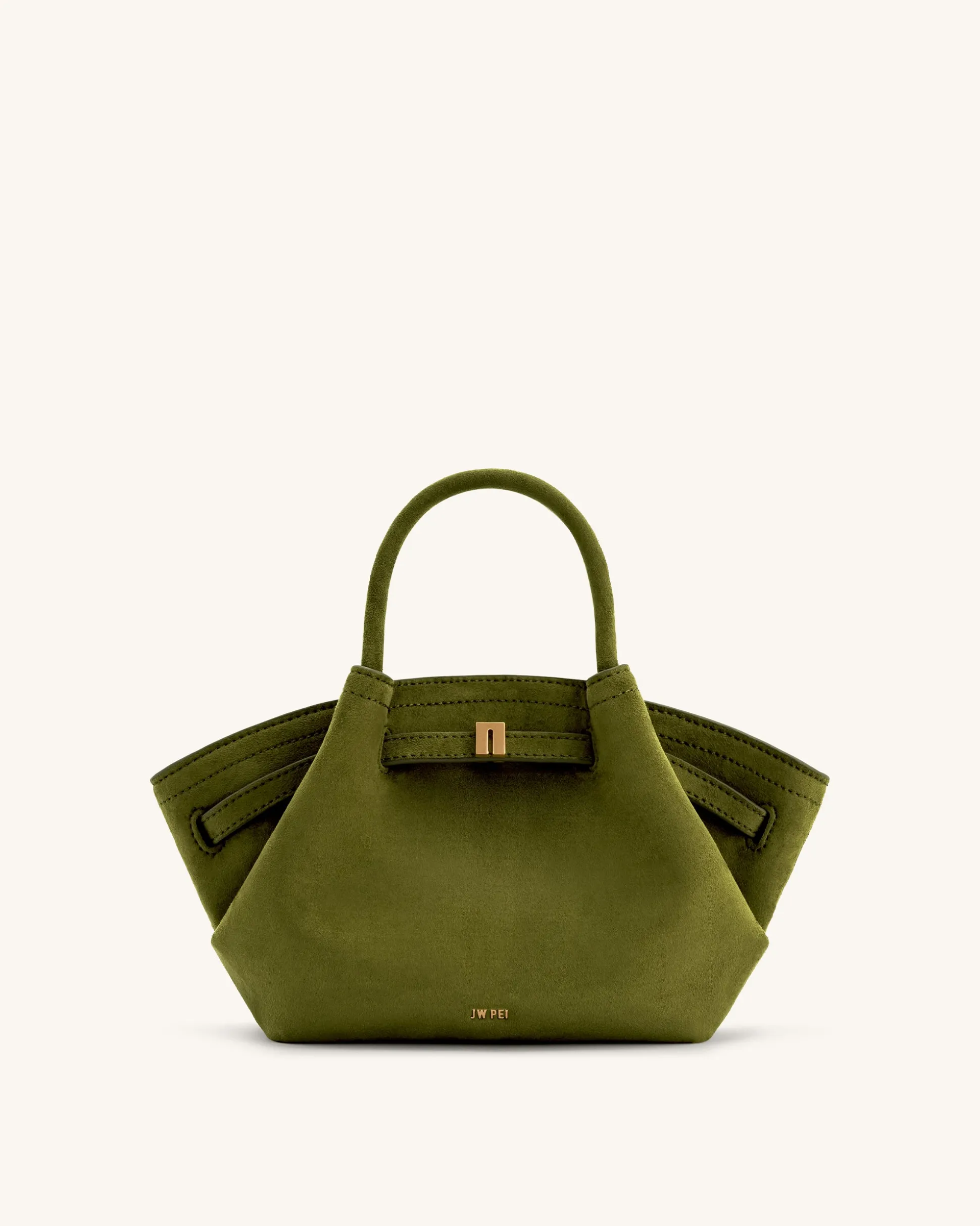 Mini Tote Bag Green Faux Suede Women bag - JW PEI Hana