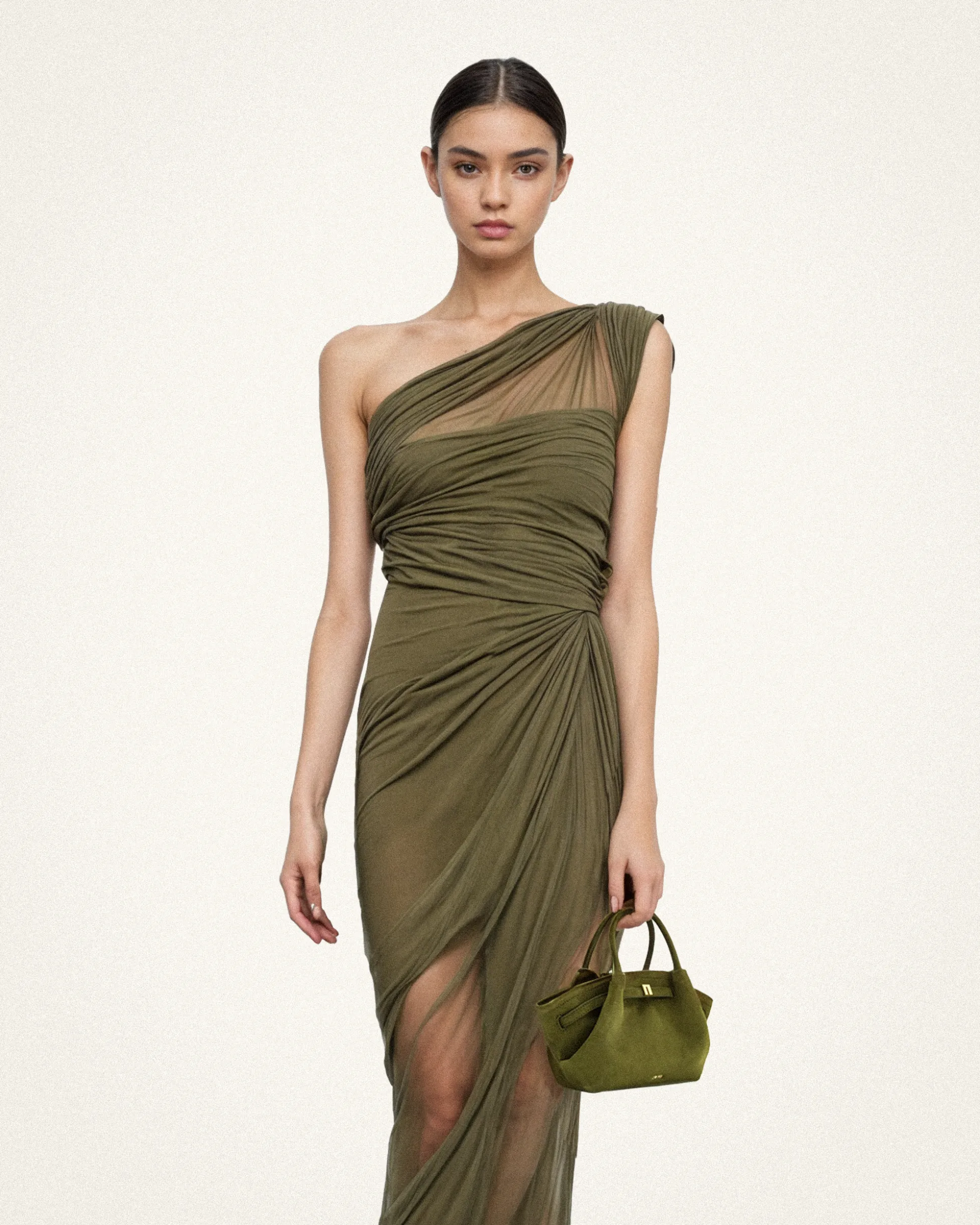 Mini Tote Bag Green Faux Suede Women bag - JW PEI Hana
