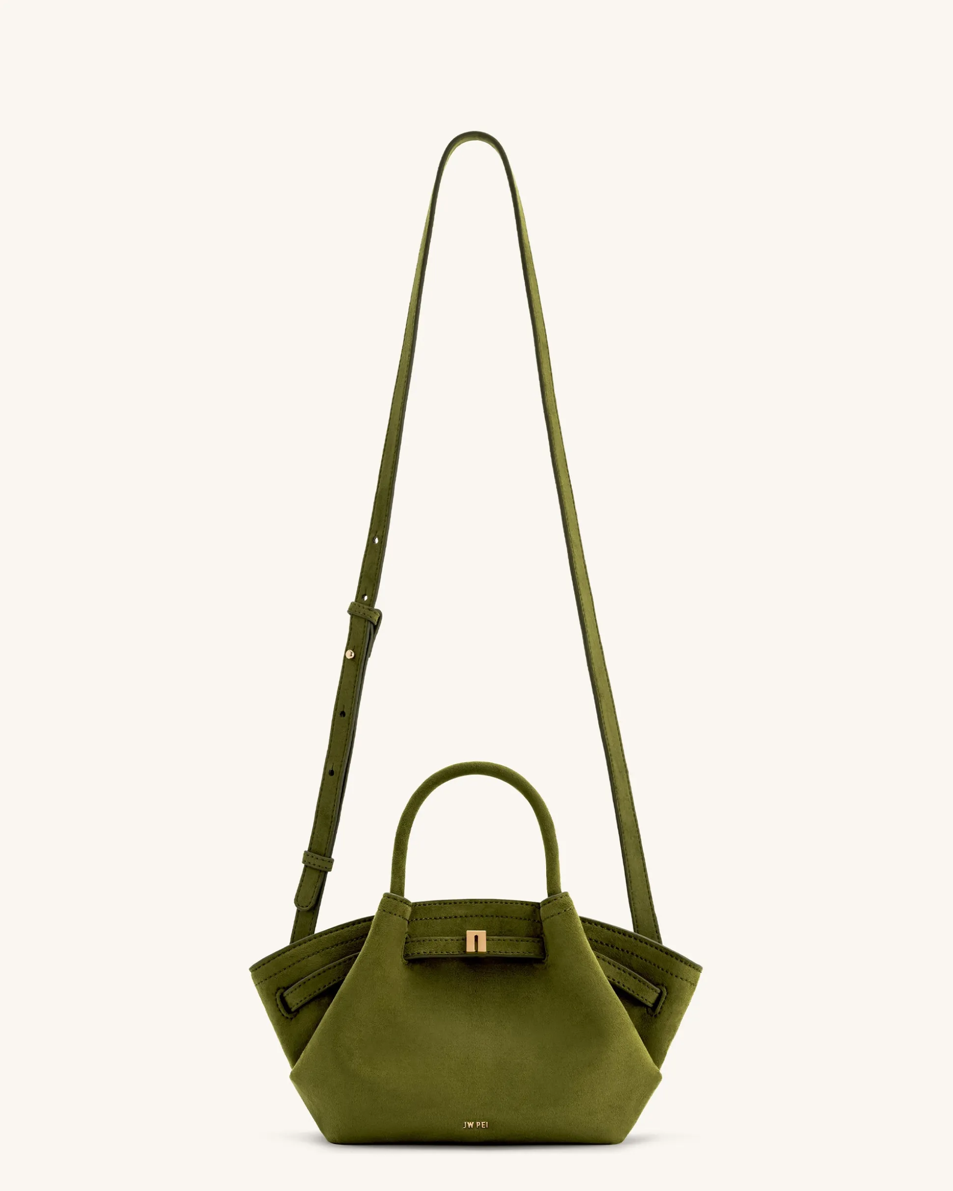 Mini Tote Bag Green Faux Suede Women bag - JW PEI Hana