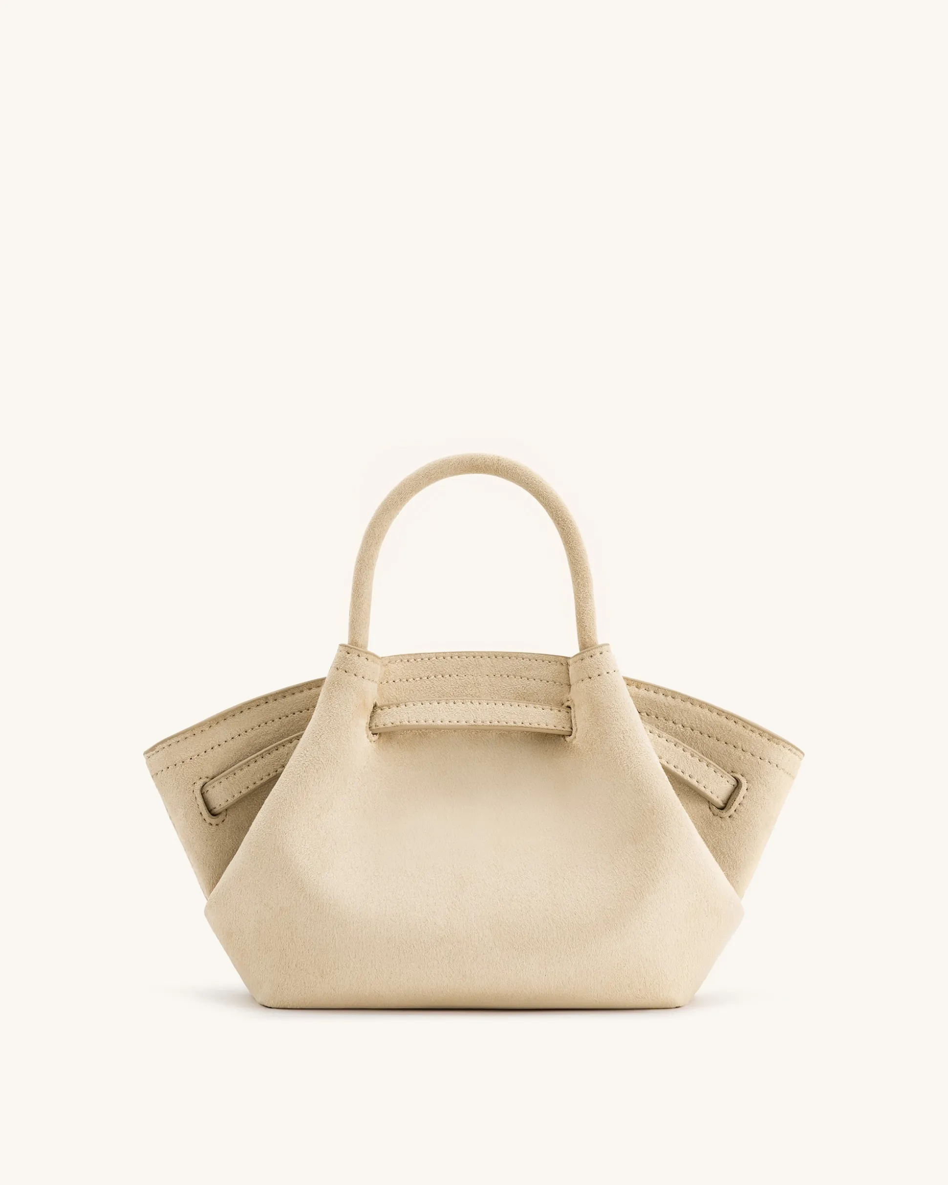 Mini Tote Bag White Faux Suede Women bag Beige - JW PEI Hana