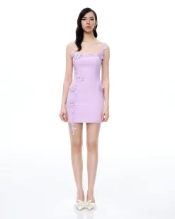 Mirabelle 3D Floral Mini Dress - Purple