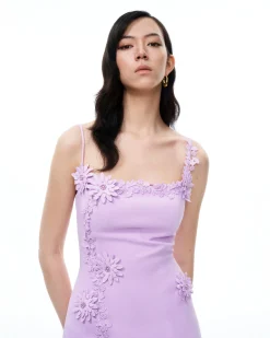 Mirabelle 3D Floral Mini Dress - Purple