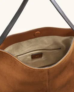 Nina Metal Charm Hobo Bag - Brown