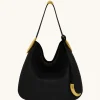 Nina Metal Charm Hobo Bag - Black