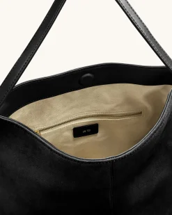 Nina Metal Charm Hobo Bag - Black