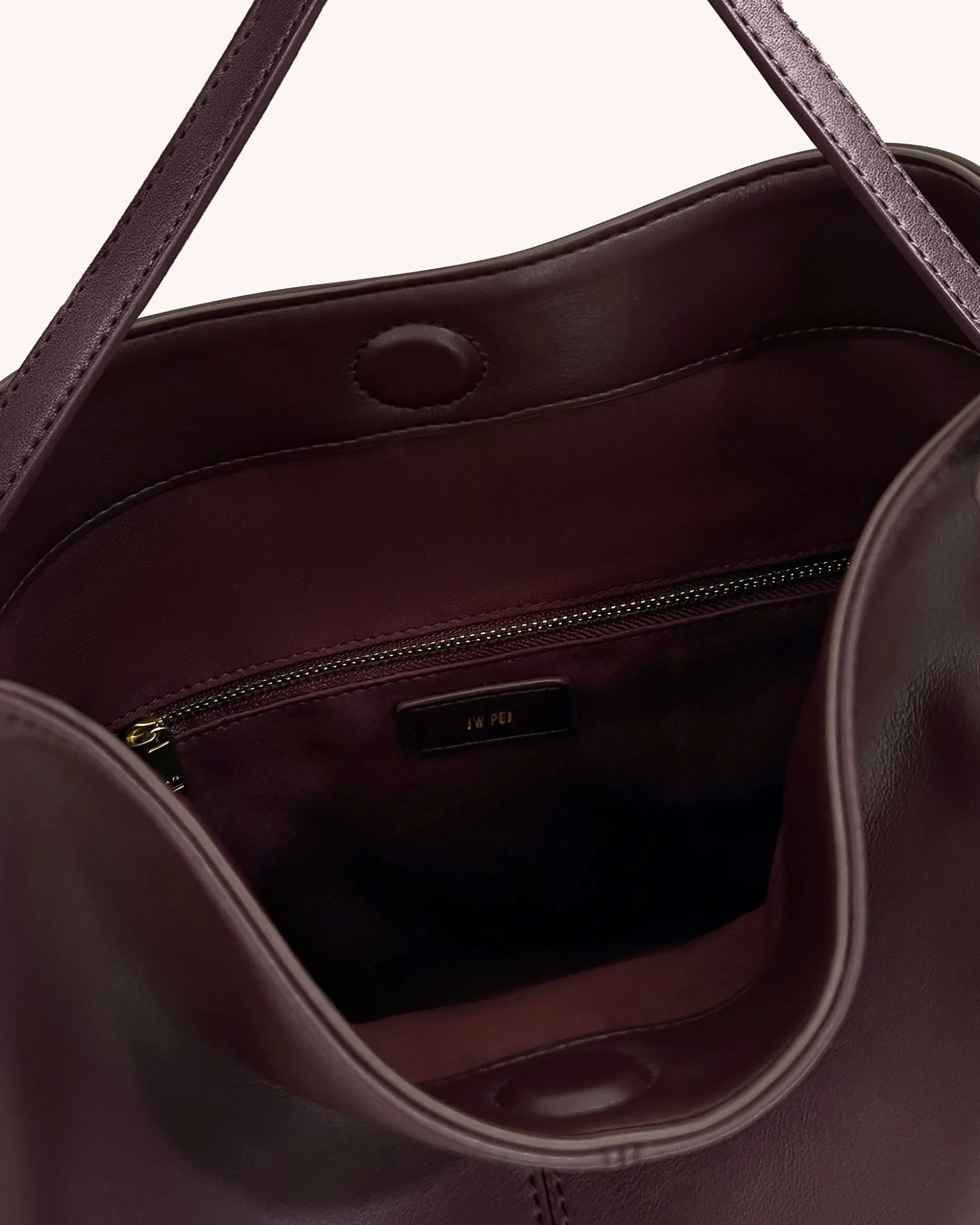 Nina Metal Charm Hobo Bag - Burgundy