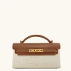 Noor Top Handle Bag - Brown Canvas