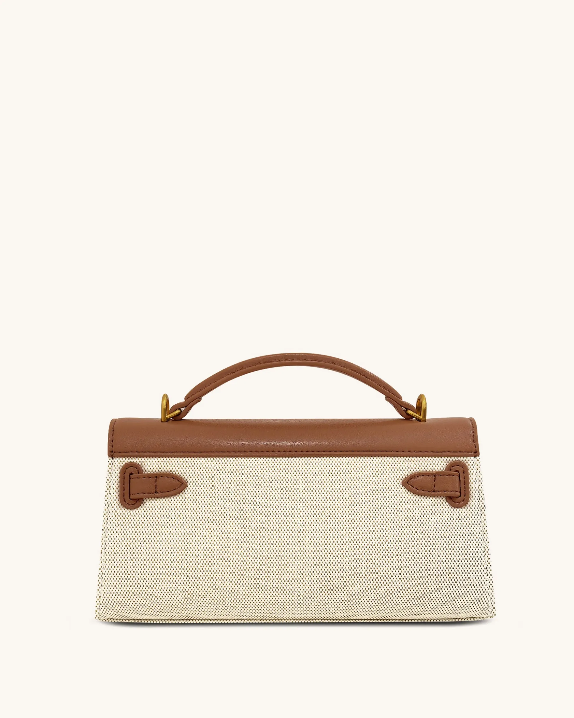 Noor Top Handle Bag - Brown Canvas