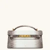 Noor Top Handle Bag - White Croc