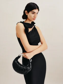 Orla Weave Handbag - Black