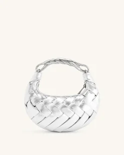 Orla Weave Handbag - Silver