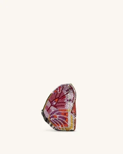 Paisley Crystal Butterfly Clutch - Multicolor