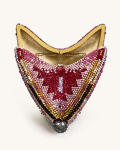Paisley Crystal Butterfly Clutch - Multicolor