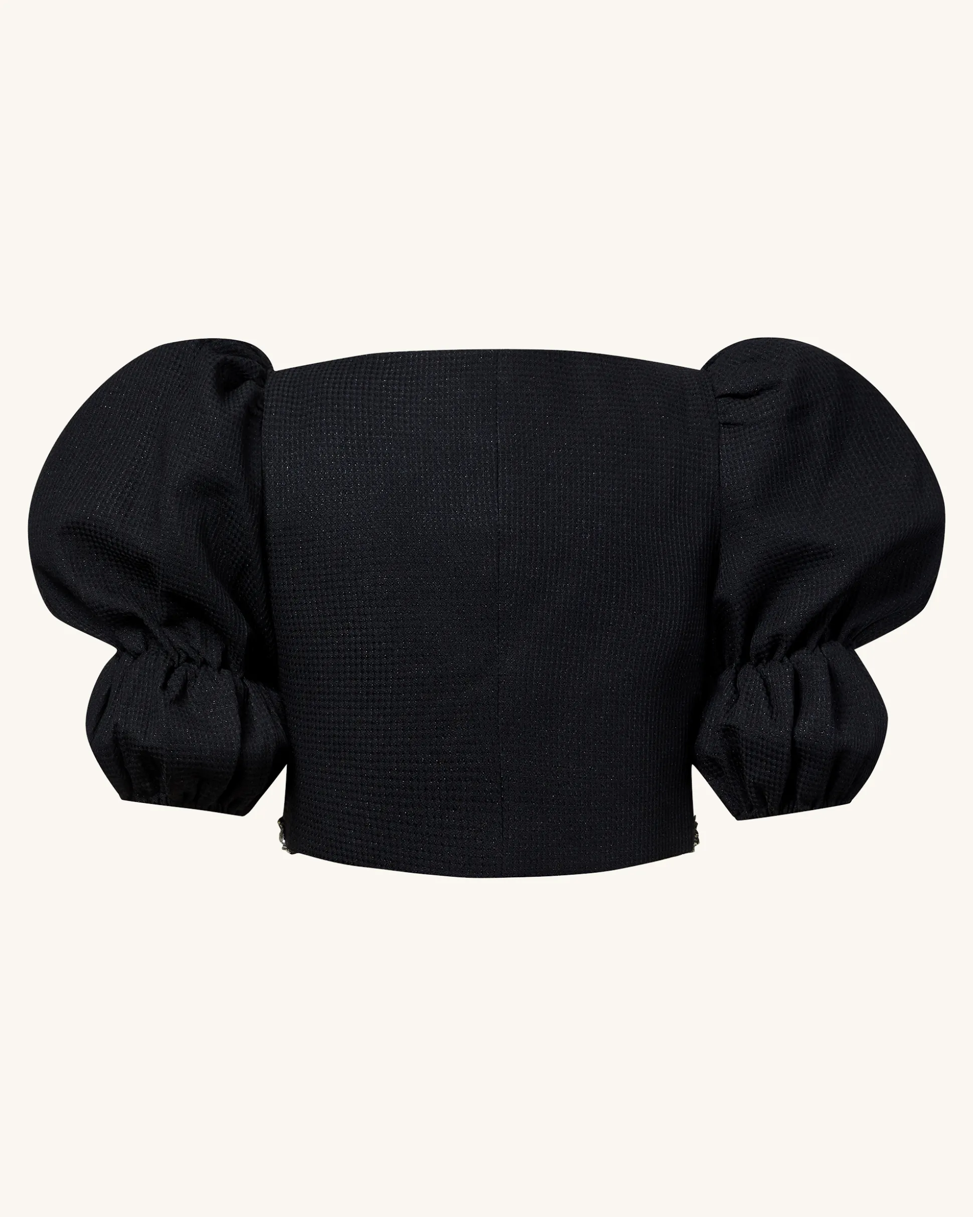 Pearl-Embellished Tweed Set - Black