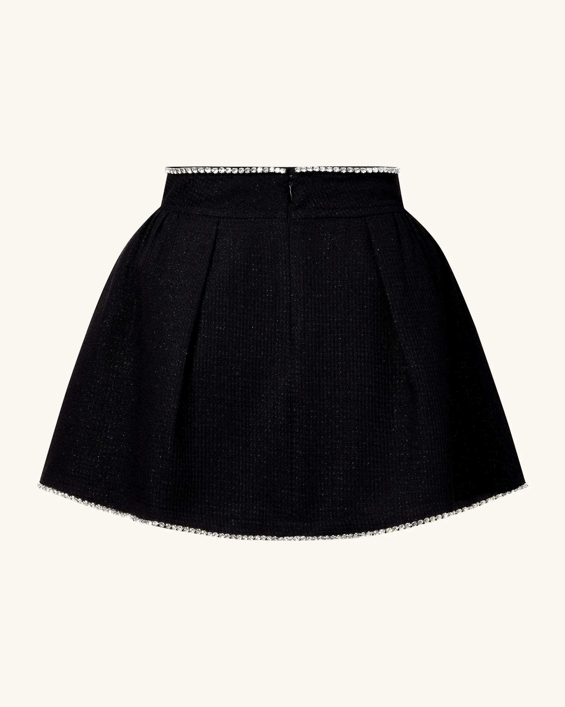 Pearl-Embellished Tweed Set - Black