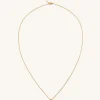 Plantain Fan Pendant Necklace - 18ct Gold Plated & Sea Blue Zircon & G