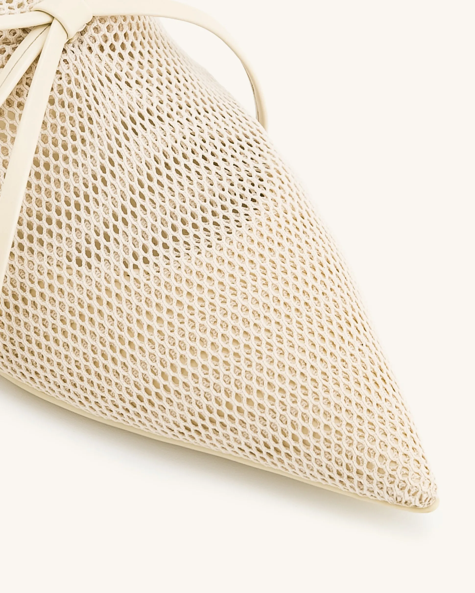 Reilly Fishnet Ballerina Flats - Beige