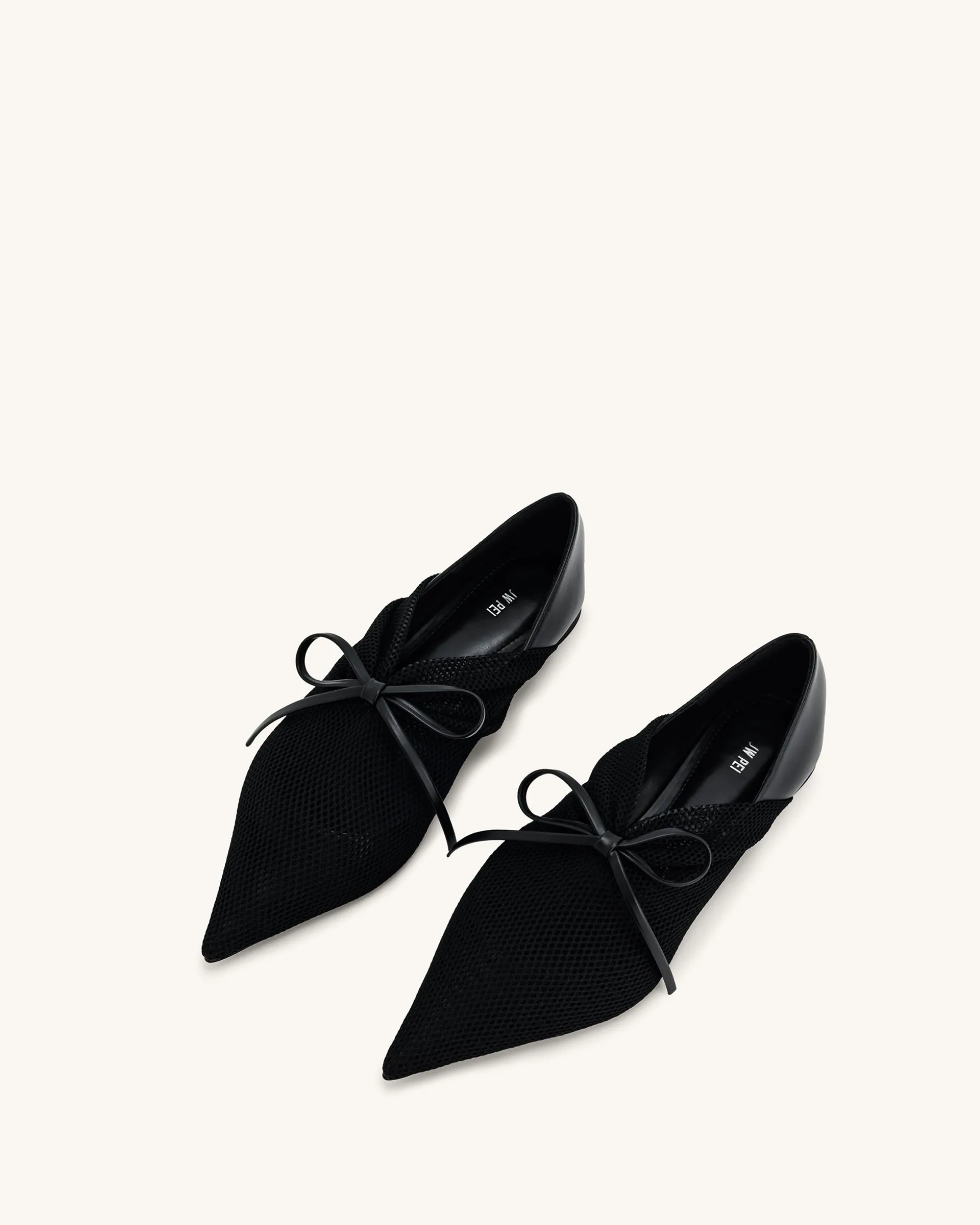 Reilly Fishnet Ballerina Flats - Black