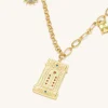 Roman Arch Pendant Necklace - 18ct Gold Plated & Multicolor Zircon