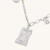 Roman Arch Pendant Necklace - 18ct White Gold Plated & White Zircon