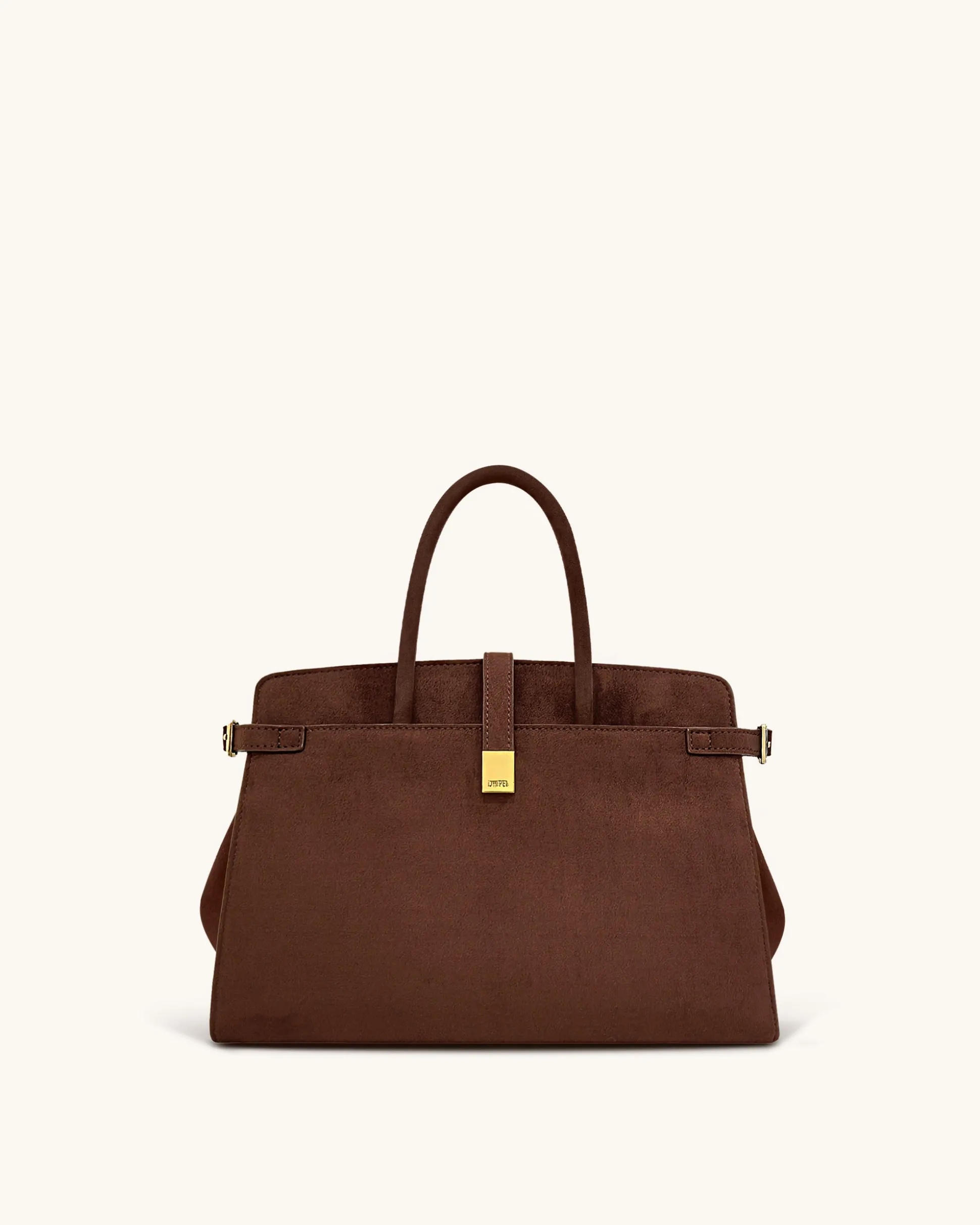 Saige Faux Suede Tote Bag - Brown
