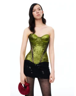 Serenade Floral Lace Corset - Green