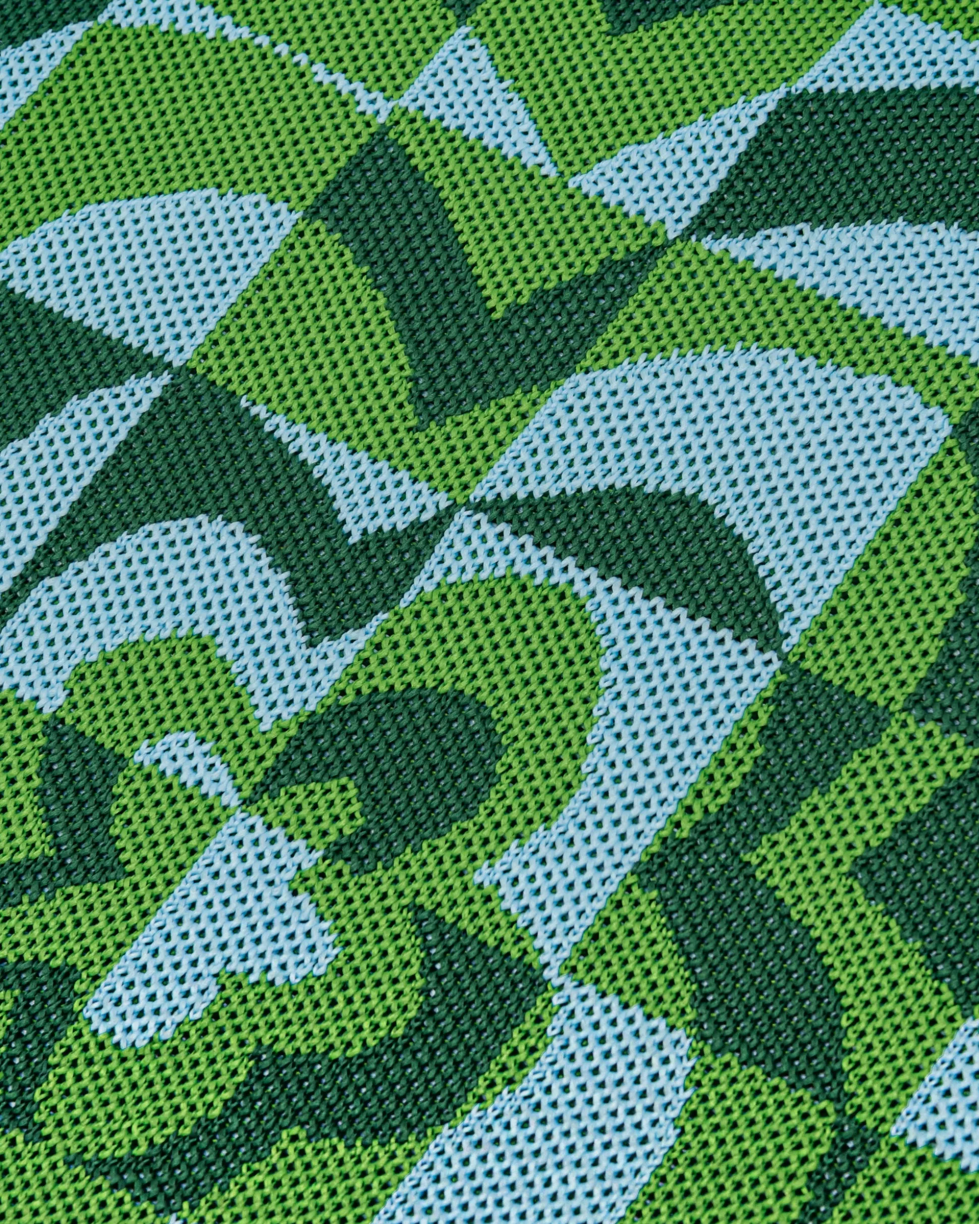Shea Knitted Tote Bag - Dark Green & Green & Ice