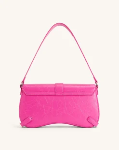 Sia Crushed Shoulder Bag - Bright Pink